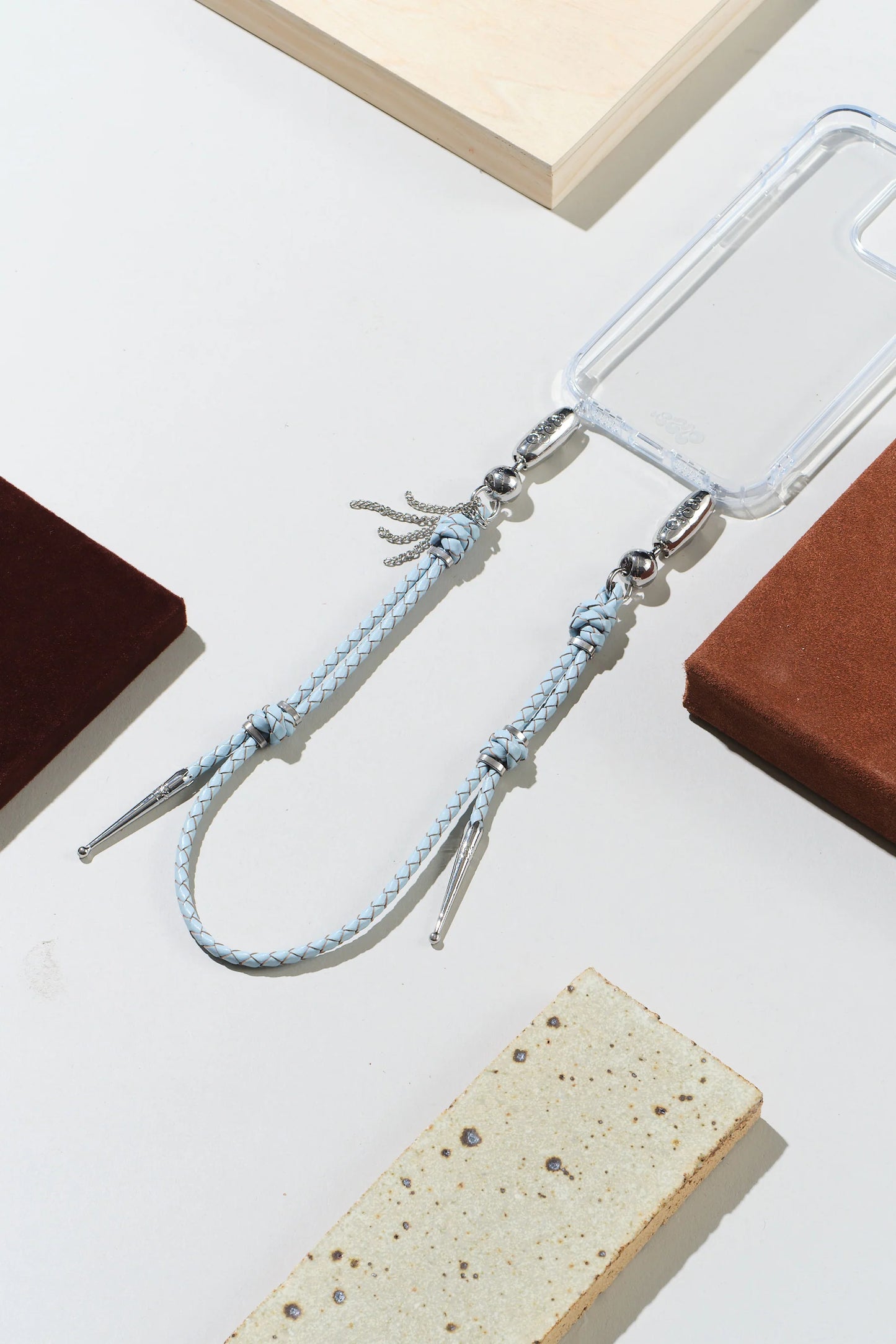 Leather Bolo Wristlet Blue