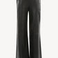 SPRWMN Black Leather Wide Leg Trousers