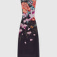 Cleo Sleeveless Floral Cotton Midi Dress Lush Print Black