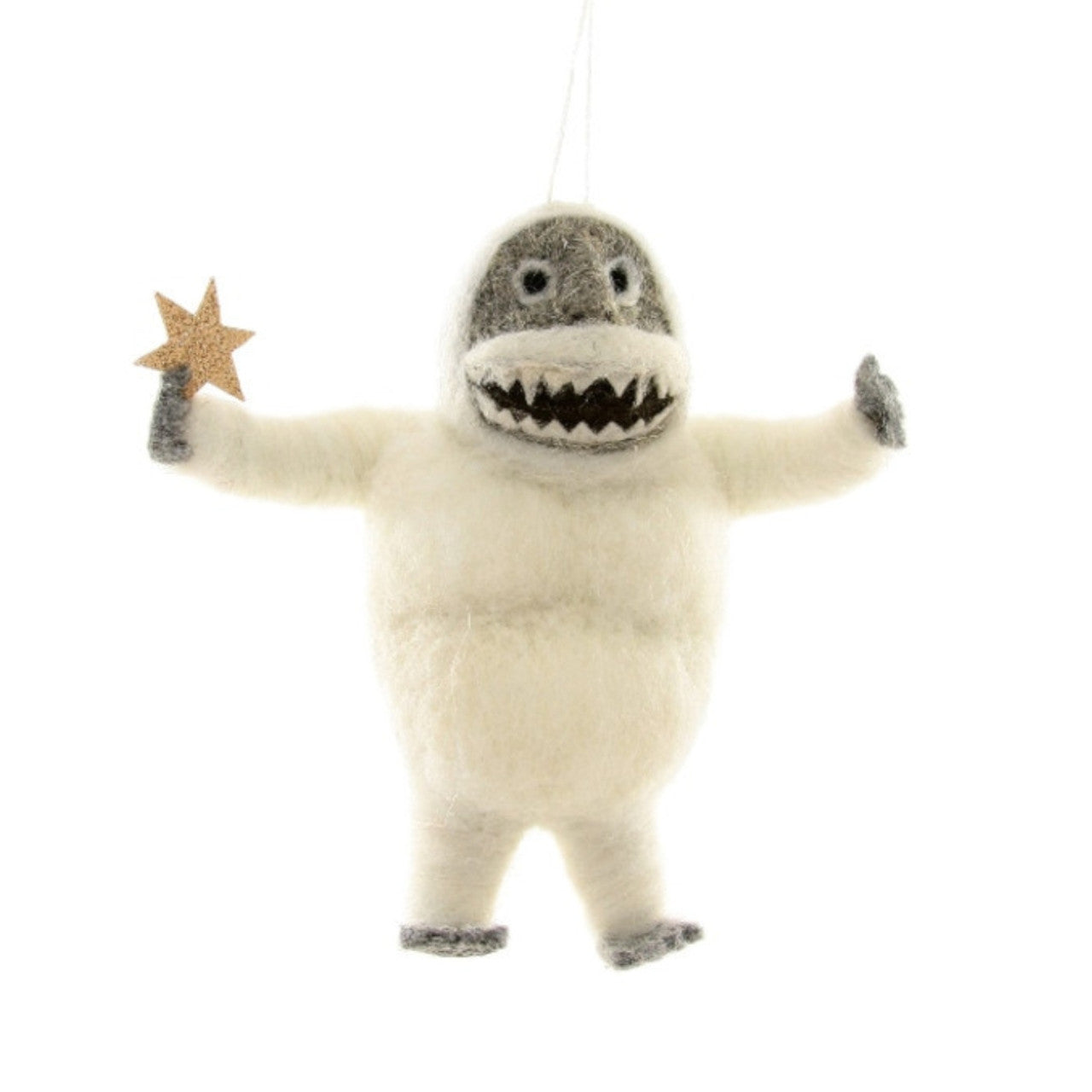 Felted Abominable Snowman Ornament