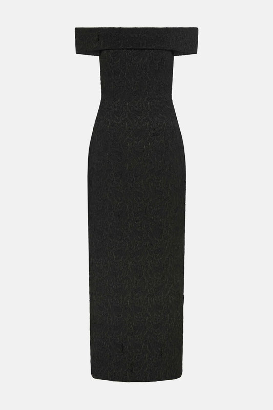 Emilia W. Sima Dress Seersucker Cloque Black