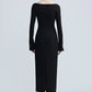Raglan long sleeve dress - BLACK