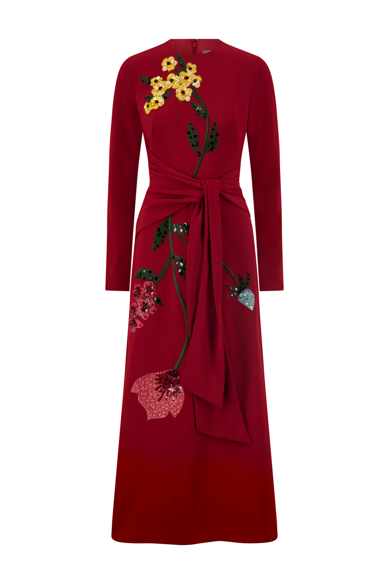 Long Sleeve Tie Waist Dress