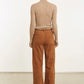 SPRWMN Dark Cognac Suede Straight Leg Trouser