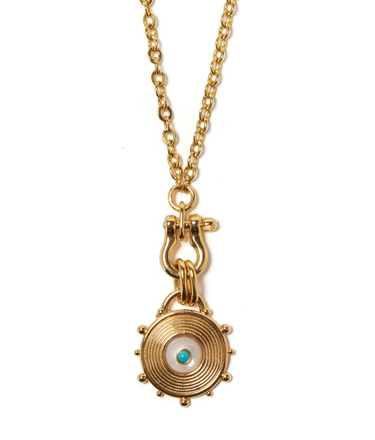 Helm Pendant Necklace in Pearl