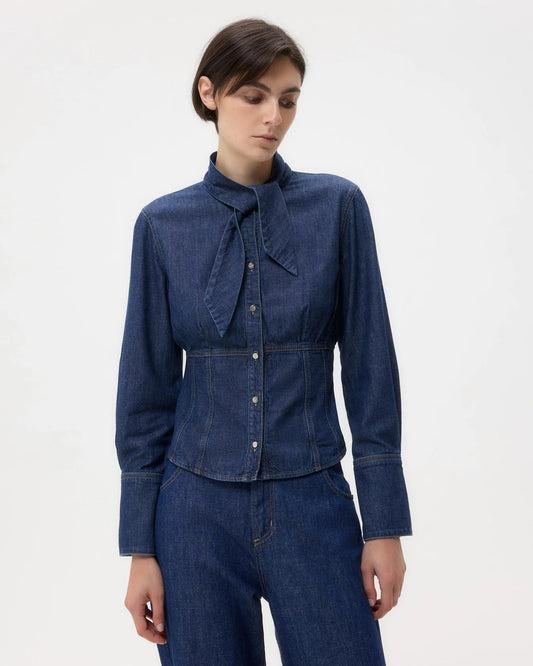 blue denim top