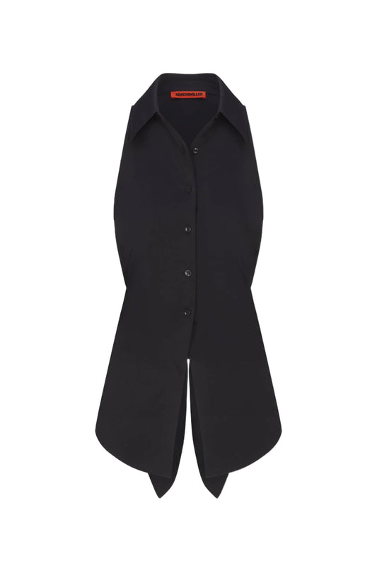 Loch Sleeveless Poplin Button Up Shirt