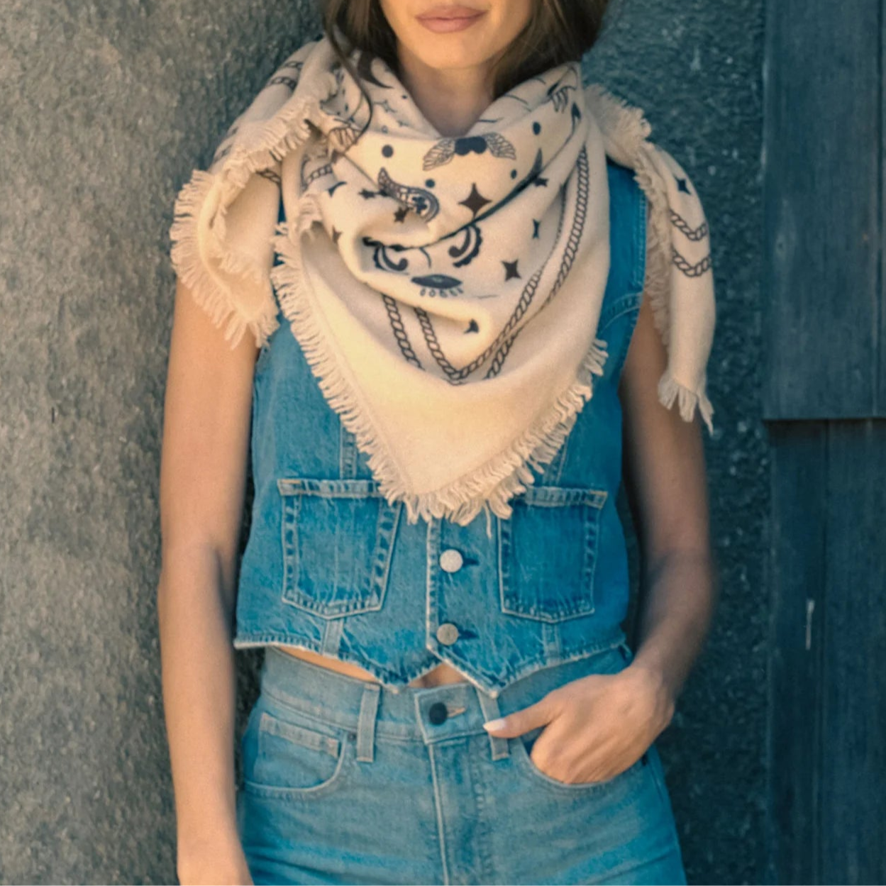 Cashmere Bandana Sweater Wrap