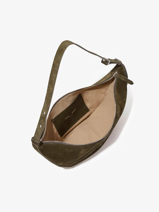 Slide bag in soft suede - OLIVE