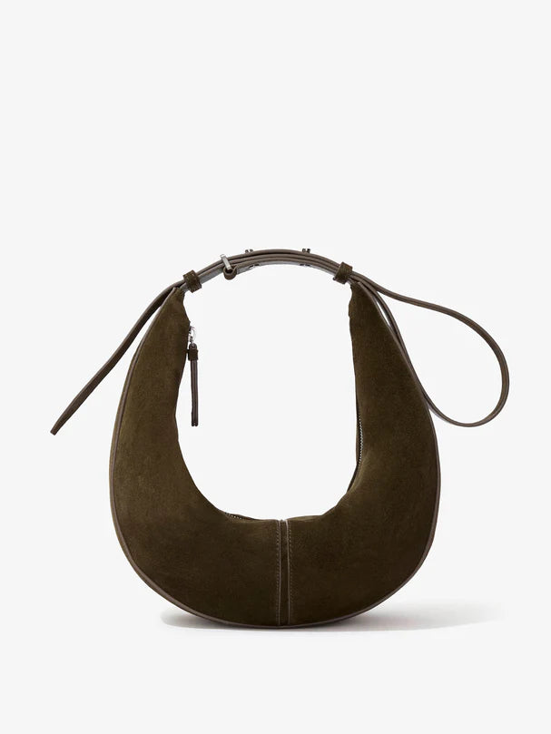 Slide bag in soft suede - OLIVE