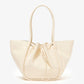 Large Ruched Tote in Soft Shiny Calf