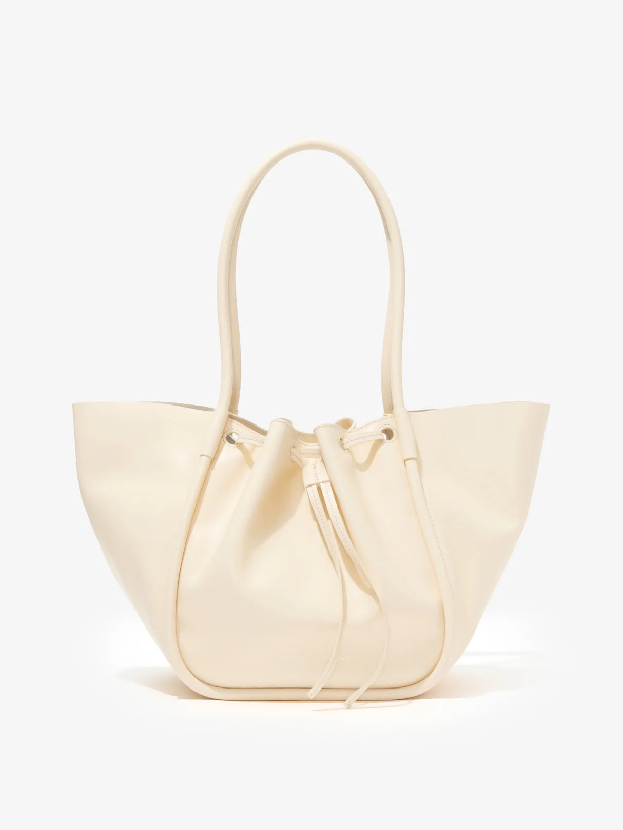 Large Ruched Tote in Soft Shiny Calf