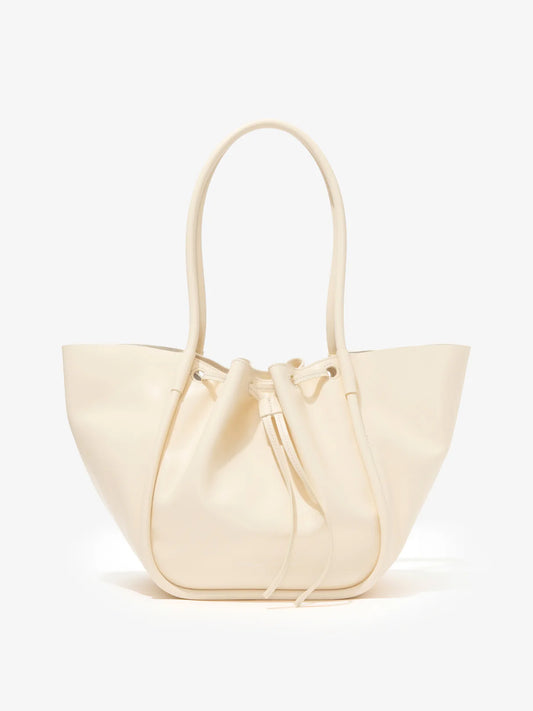 Large Ruched Tote in Soft Shiny Calf - The Lake Forest Shop