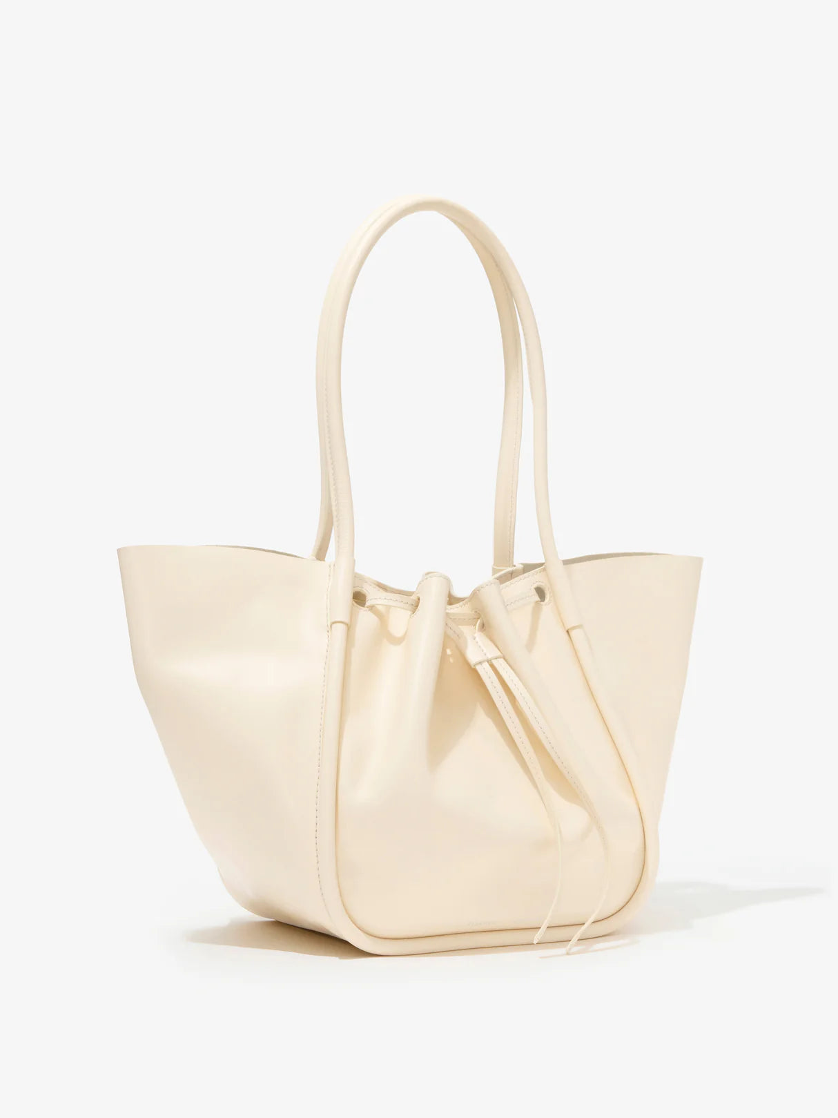 Large Ruched Tote in Soft Shiny Calf