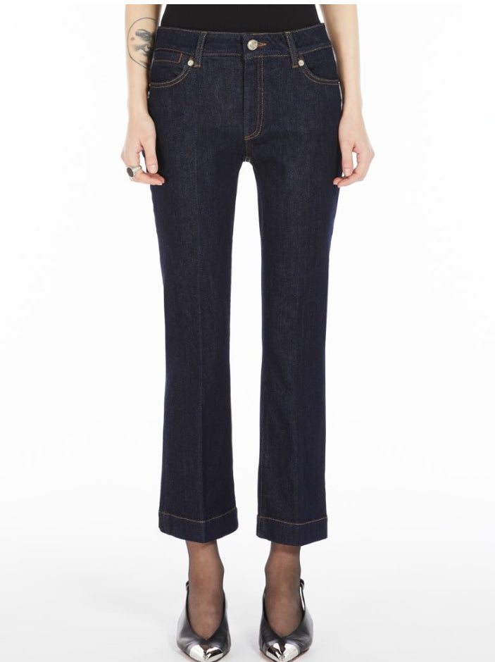 Stretch mini flare jeans