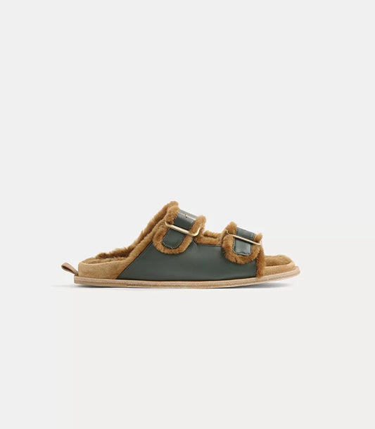 Nappa sandal with buckle detail