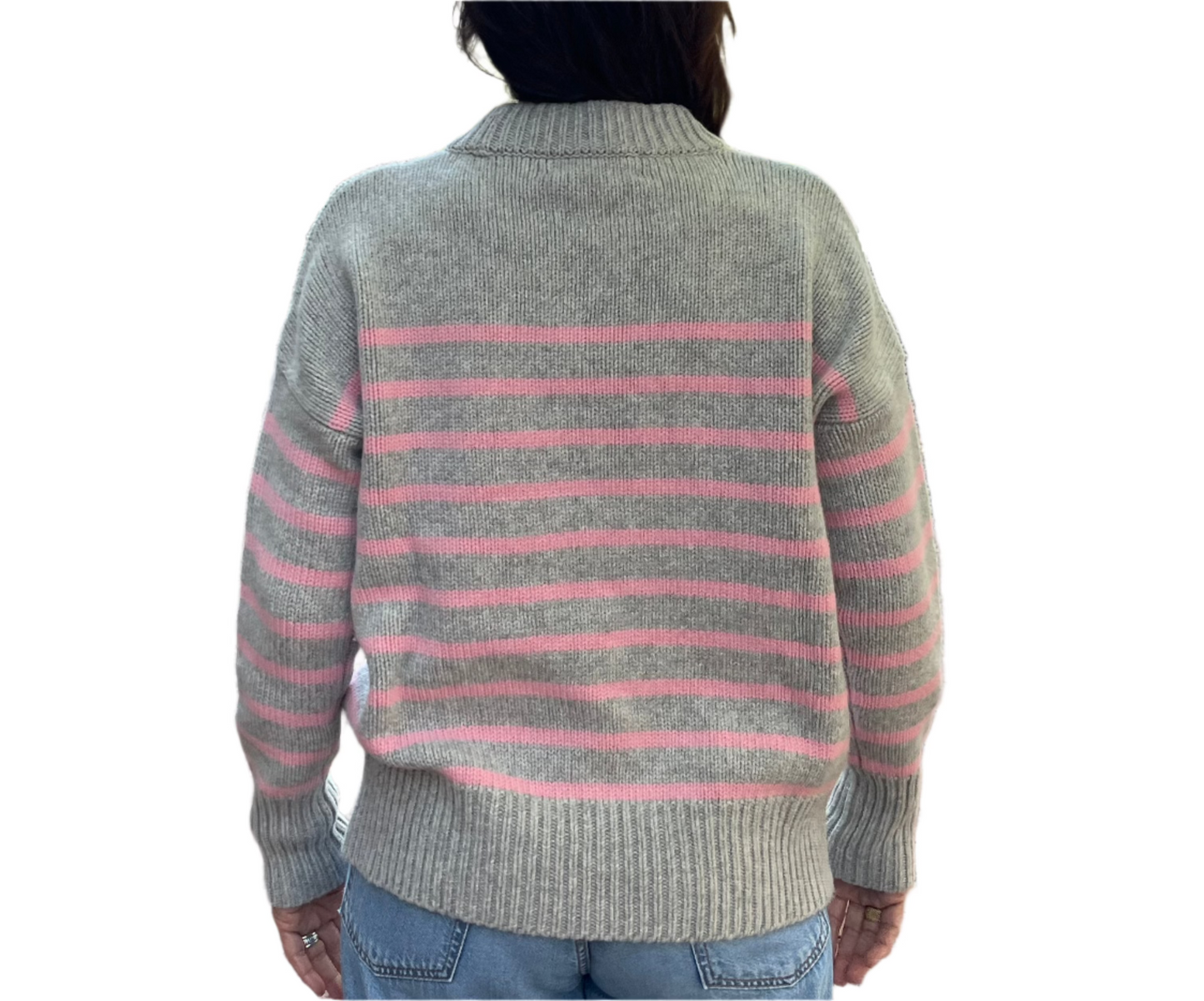 Marin sweater - light grey/pink