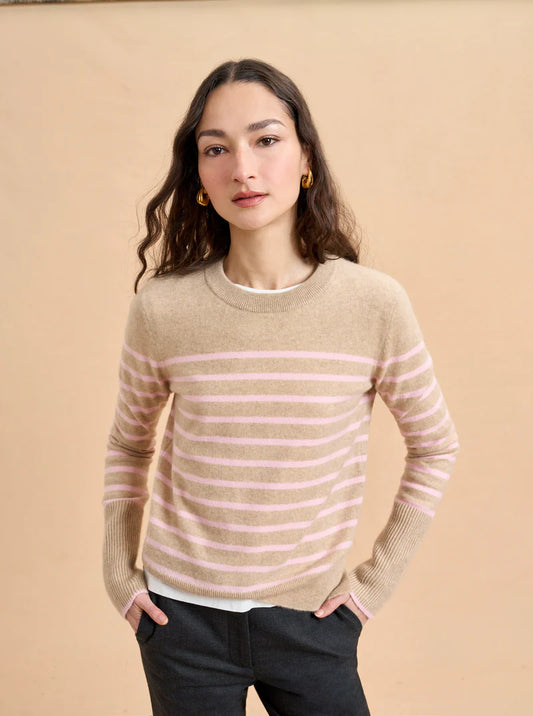 Lean Lines Sweater-Tan/Blush