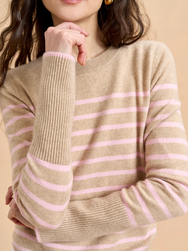 Lean Lines Sweater-Tan/Blush