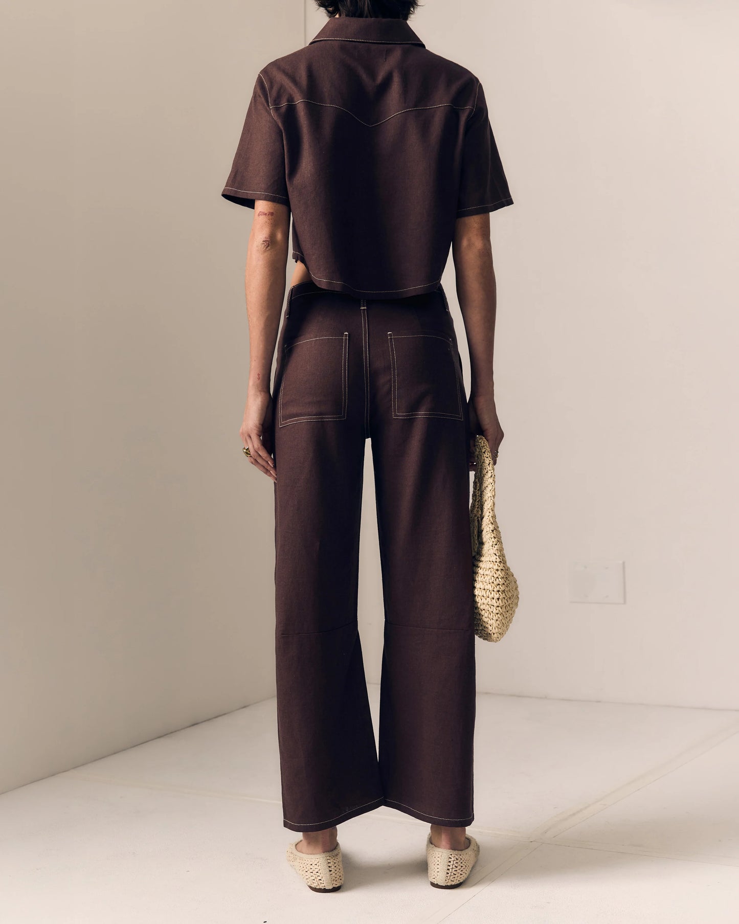 Linen Utility Soft Barrel Jean