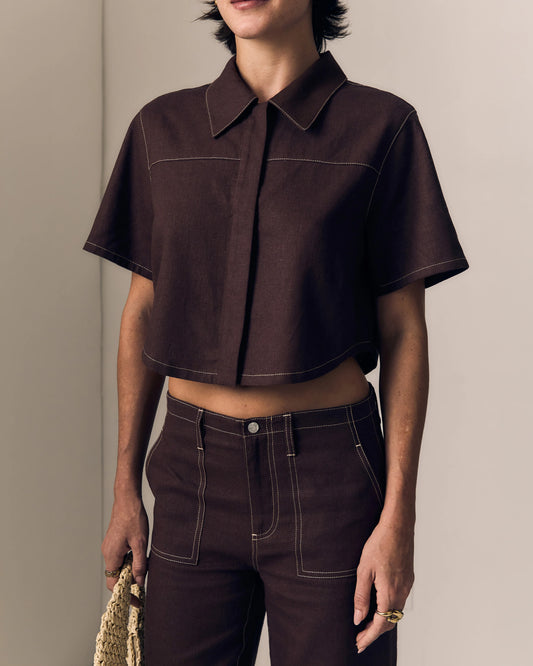 Linen Short Sleeved Swing Shirt