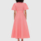 Bianca short sleeve midi dress - strawberry pink