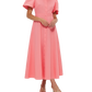 Bianca short sleeve midi dress - strawberry pink
