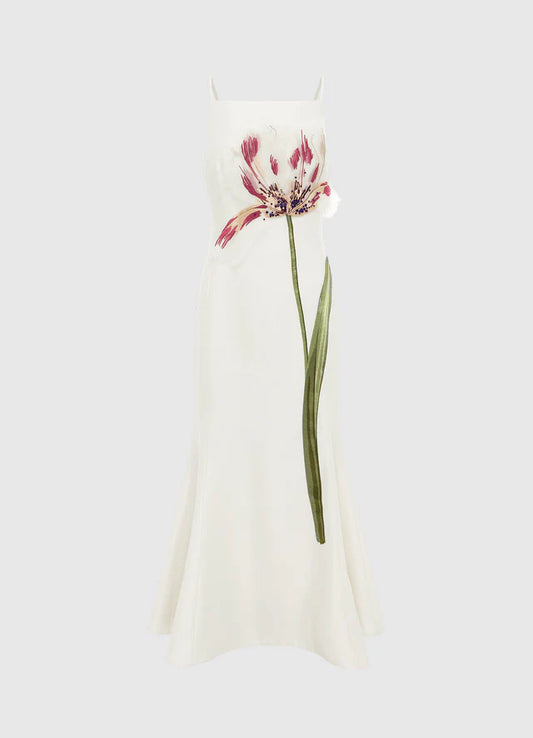 Regina Midi Dress- Snow