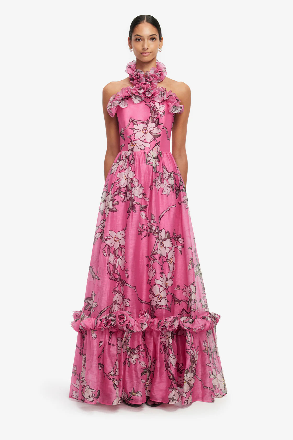 Isabelle Ruffled Halterneck Maxi Dress