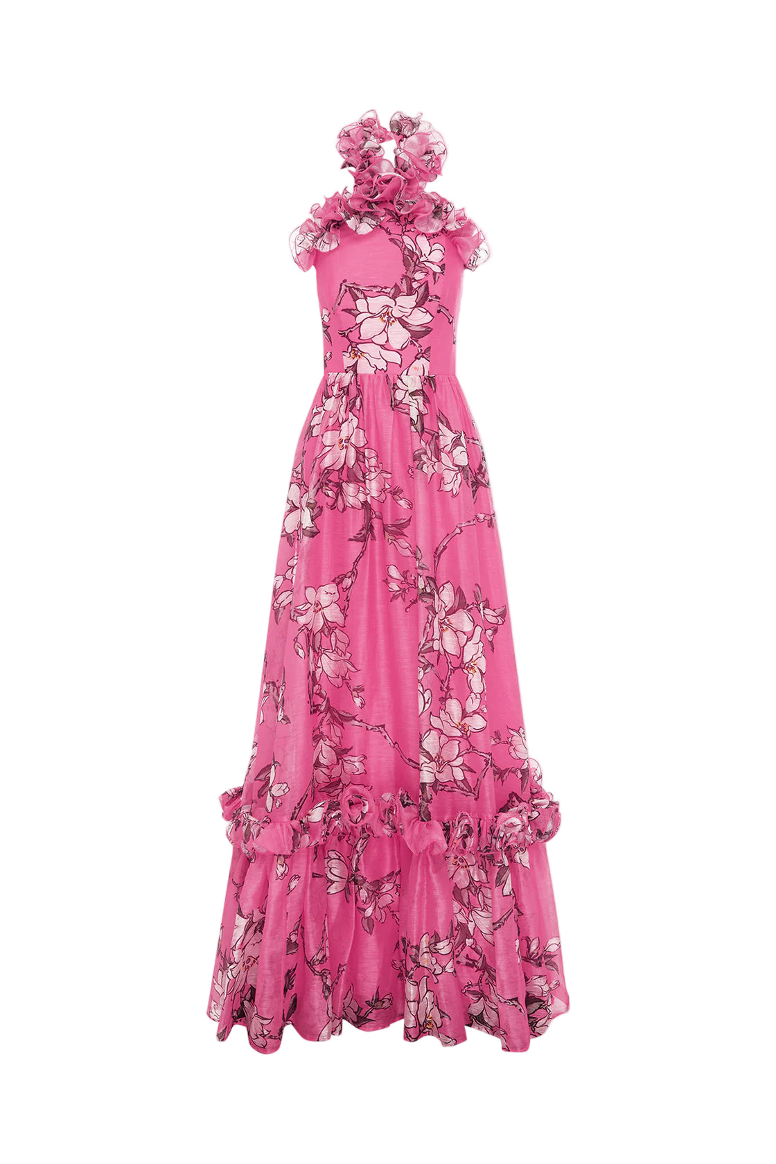 Isabelle Ruffled Halterneck Maxi Dress