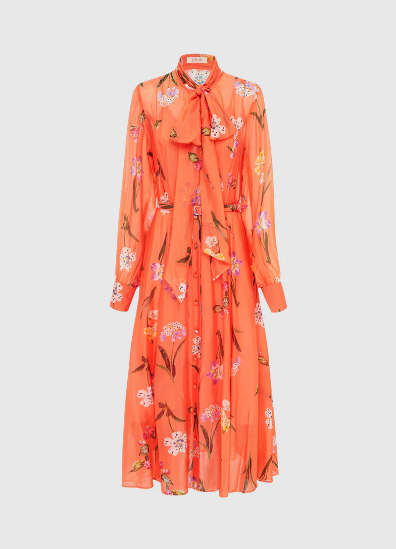 Liliane Tie Neck Midi Dress