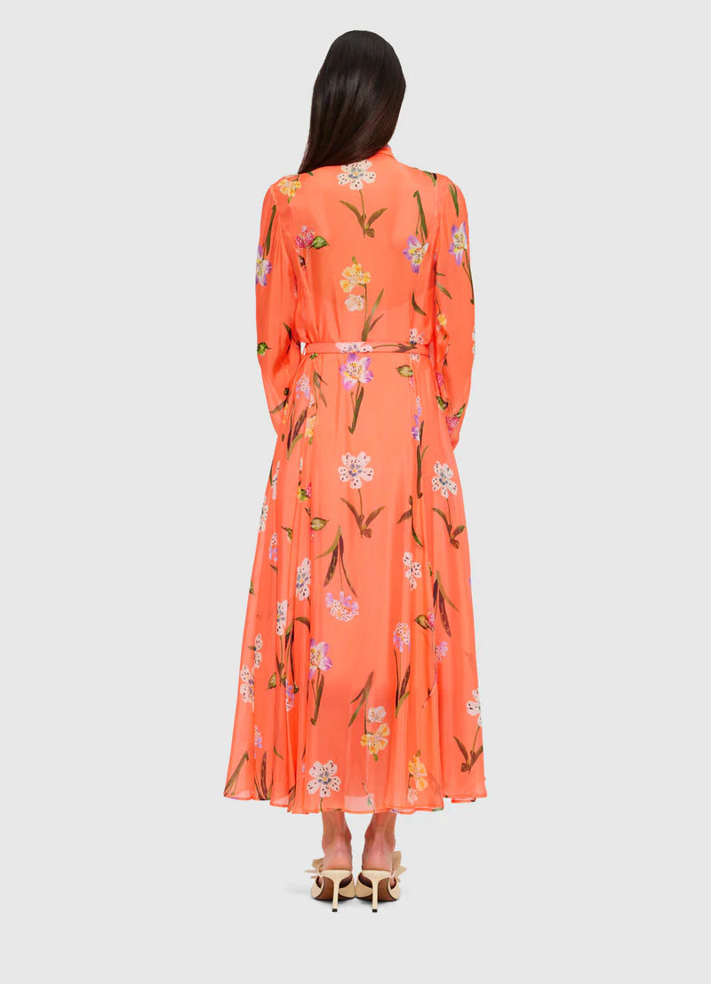 Liliane Tie Neck Midi Dress