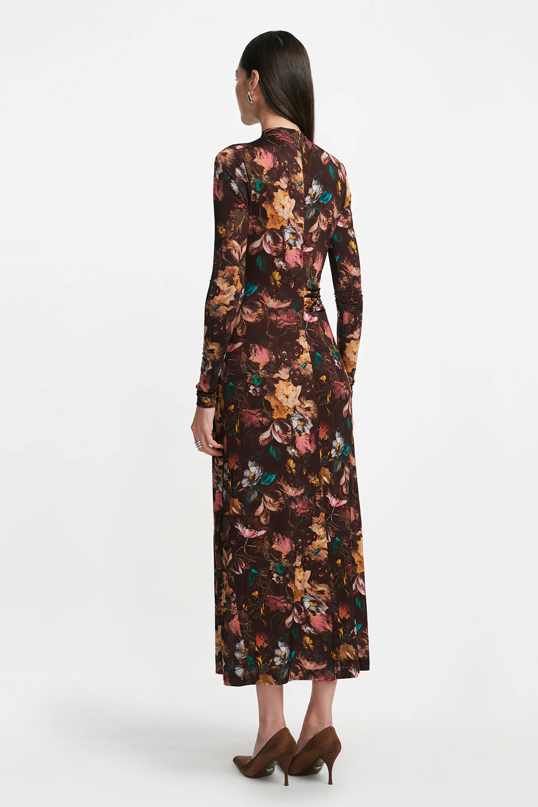 Long Sleeve Draped Front Dress