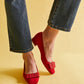 Bridgette Shoe in Red Suede