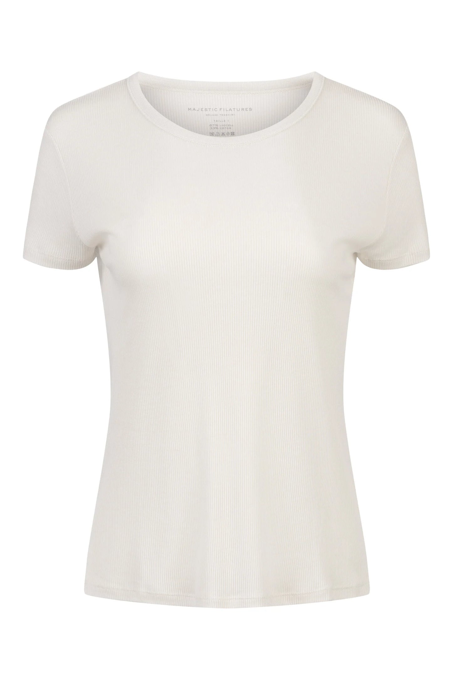 Lyocell Cotton Baby Rib Short Sleeve 0Crewneck