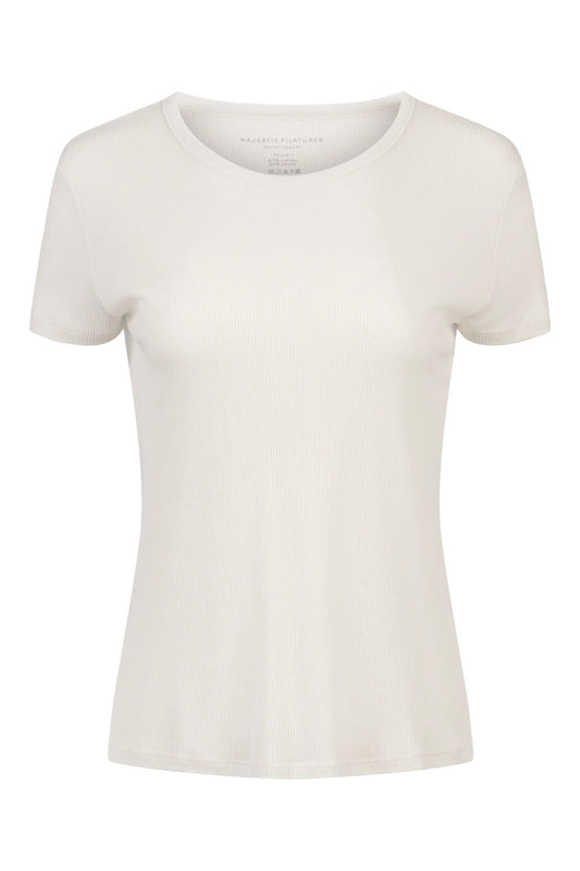 Lyocell Cotton Baby Rib Short Sleeve 0Crewneck