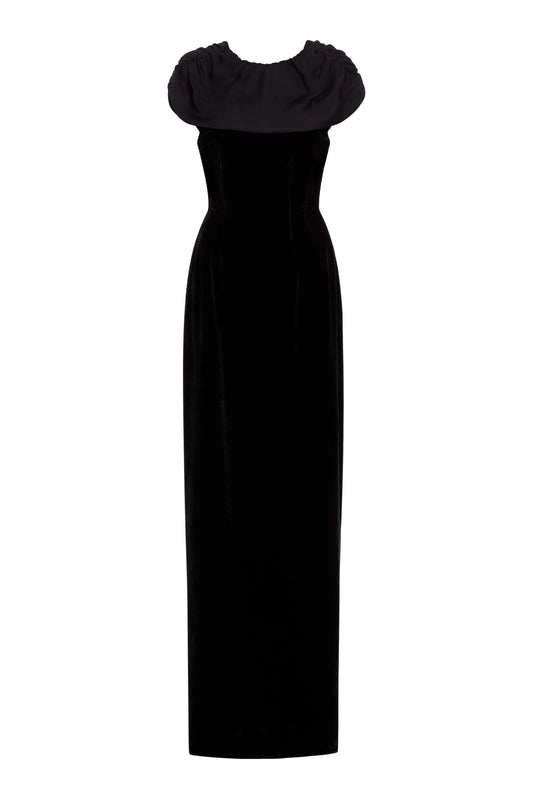 Corseted Gown w/Double Georgette Shawl