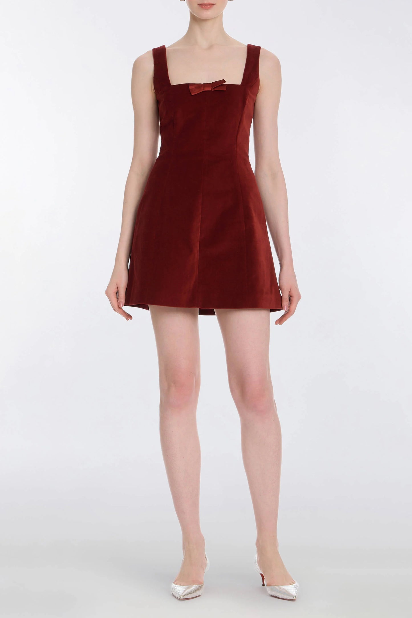 Brooke Square Neck Mini Dress w/Bow