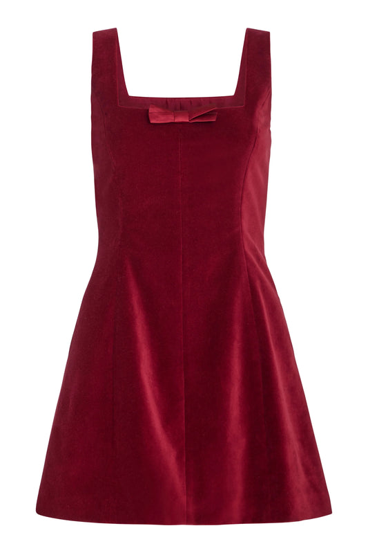 Brooke Square Neck Mini Dress w/Bow