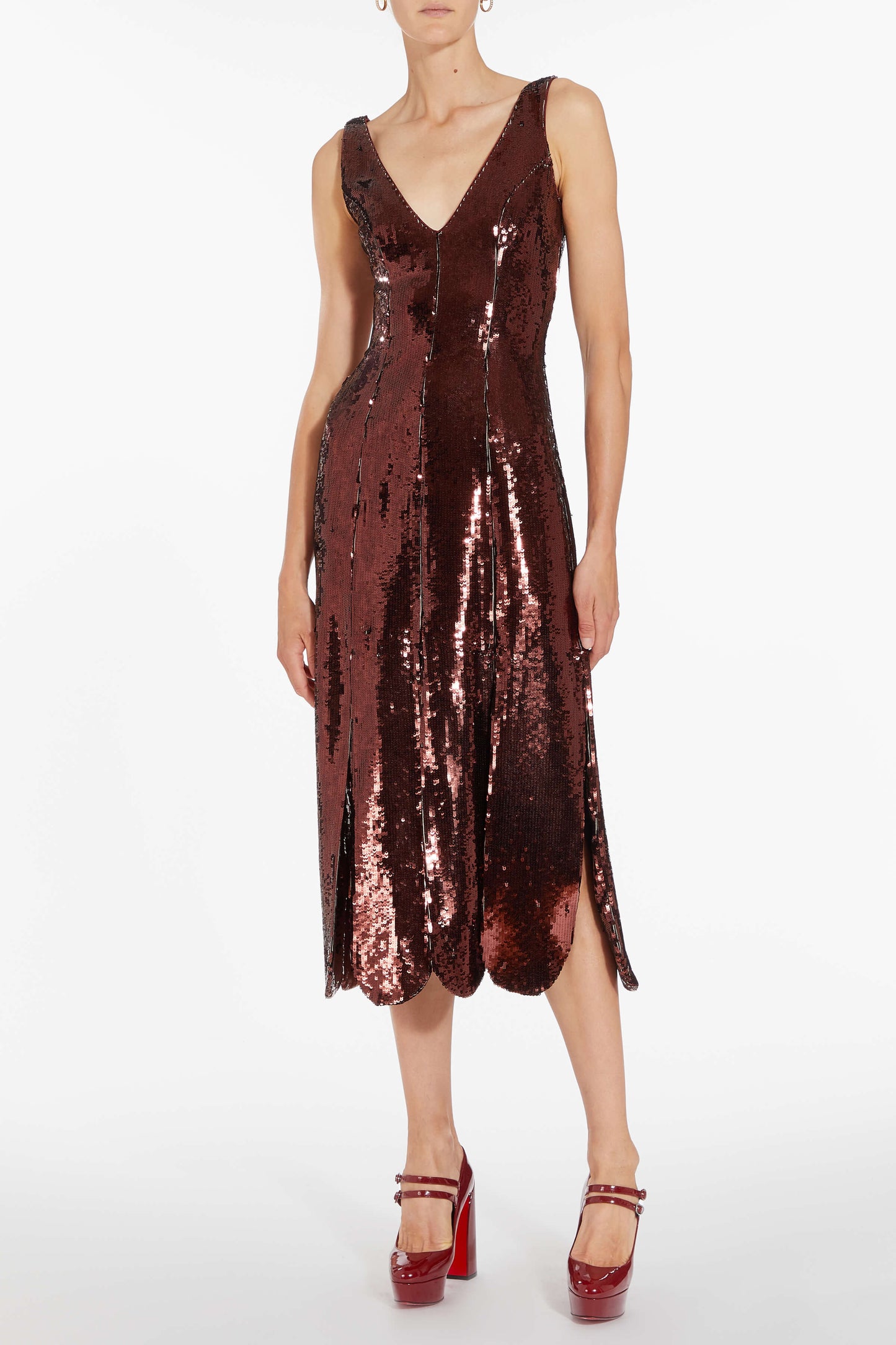 Brandy Paillette Carwash Midi Dress