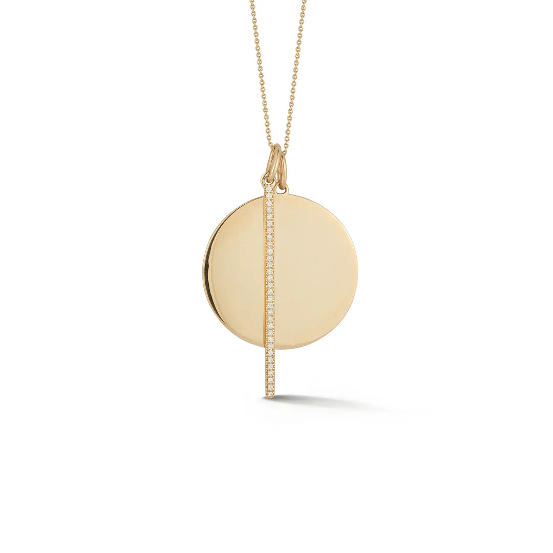 Dana Rebecca Designs Sylvie Rose Disc and Pavé Bar Necklace