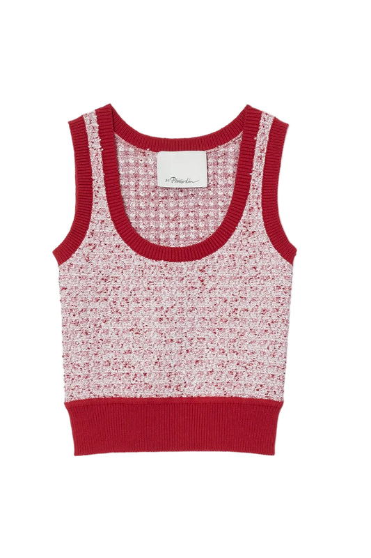 Tweed Bloucle Scoop Neck Tank - The Lake Forest Shop