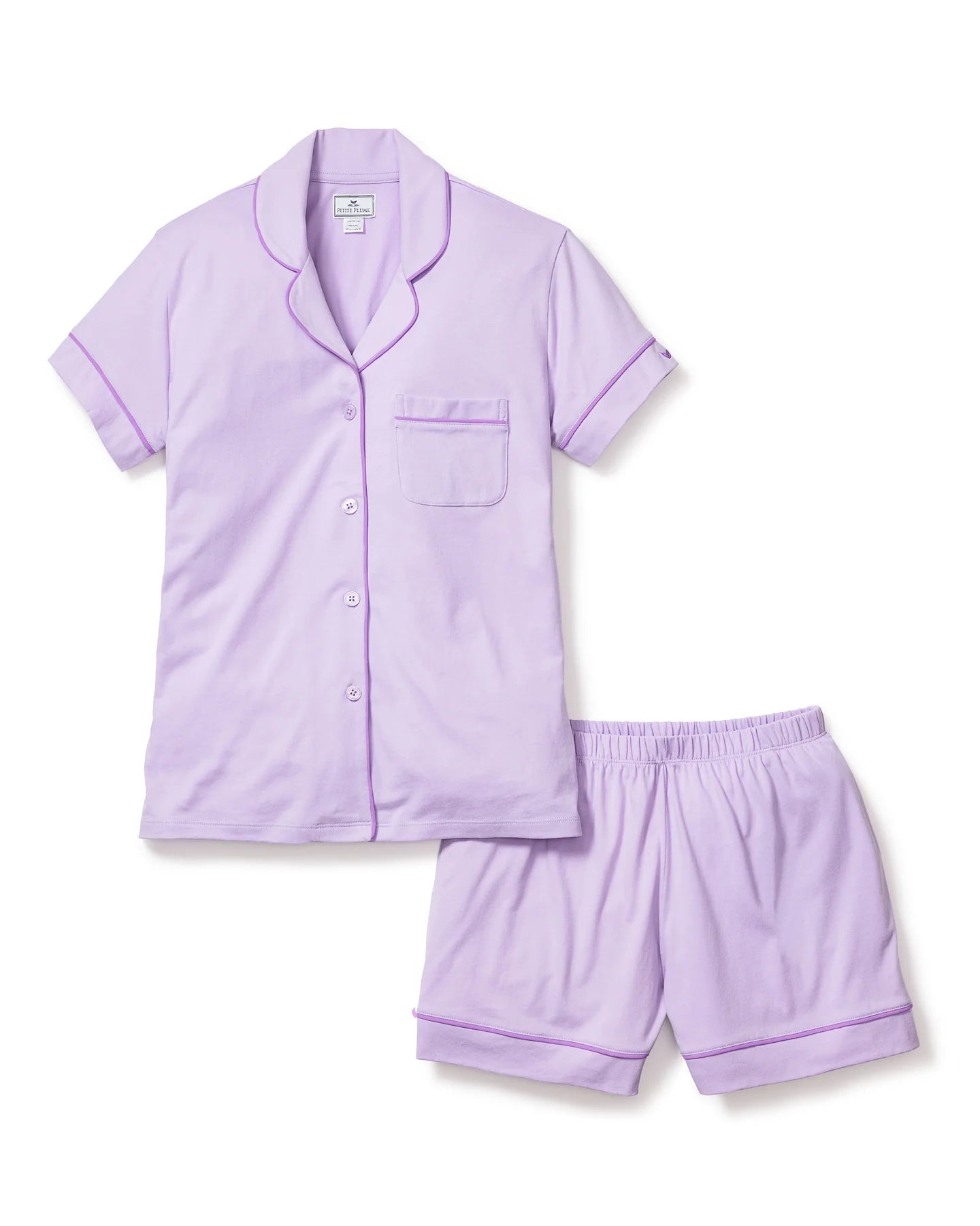 Petite Plume Pajama Set Pima Short Sleeve in Lavender