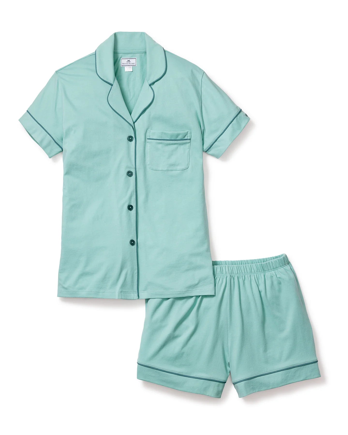 Petite Plume Pajama Set Pima Short Sleeve in Mint