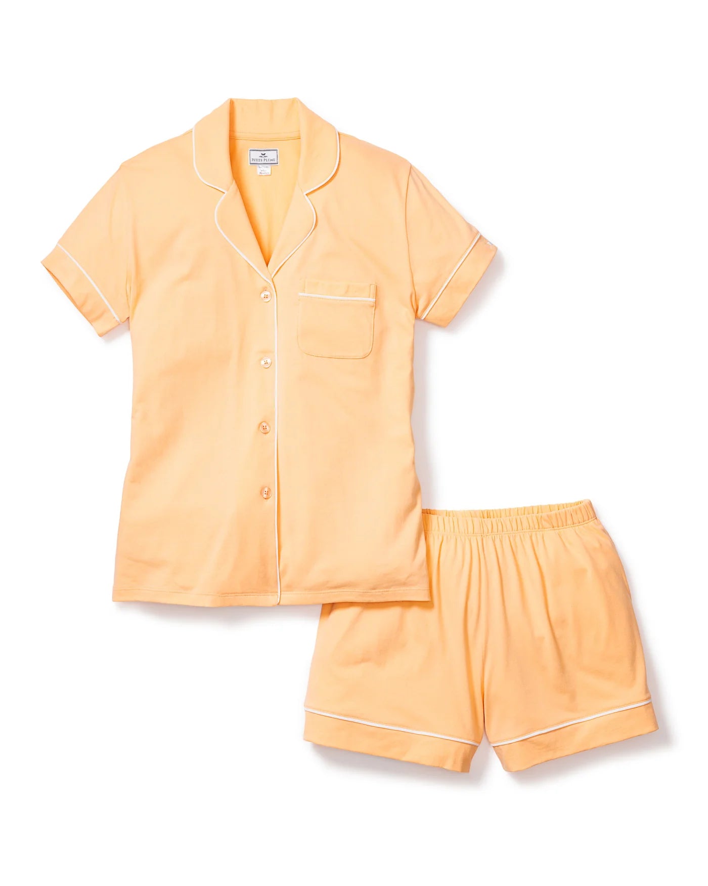 Petite Plume Pajama Set Pima Short Sleeve in Peach