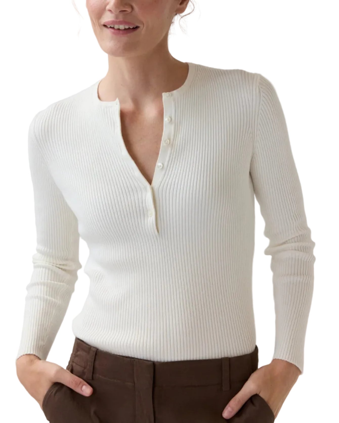 Nia L/S Ribbed Henley