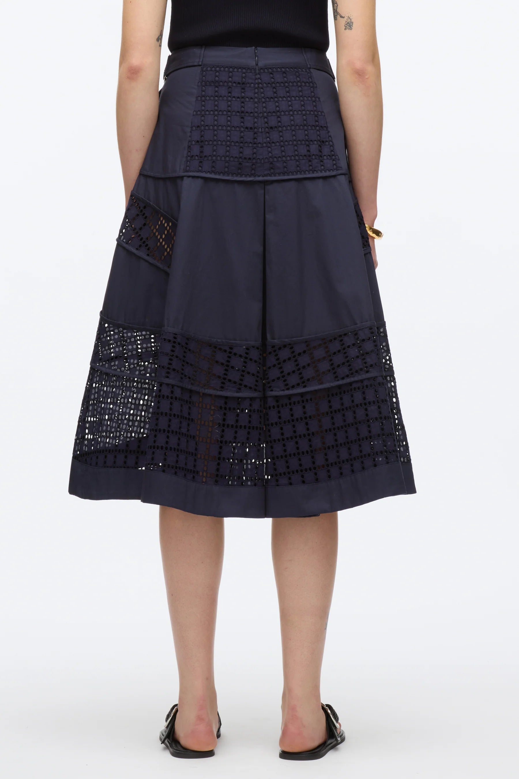 Broderie Anglaise Patchwork Midi Skirt - The Lake Forest Shop
