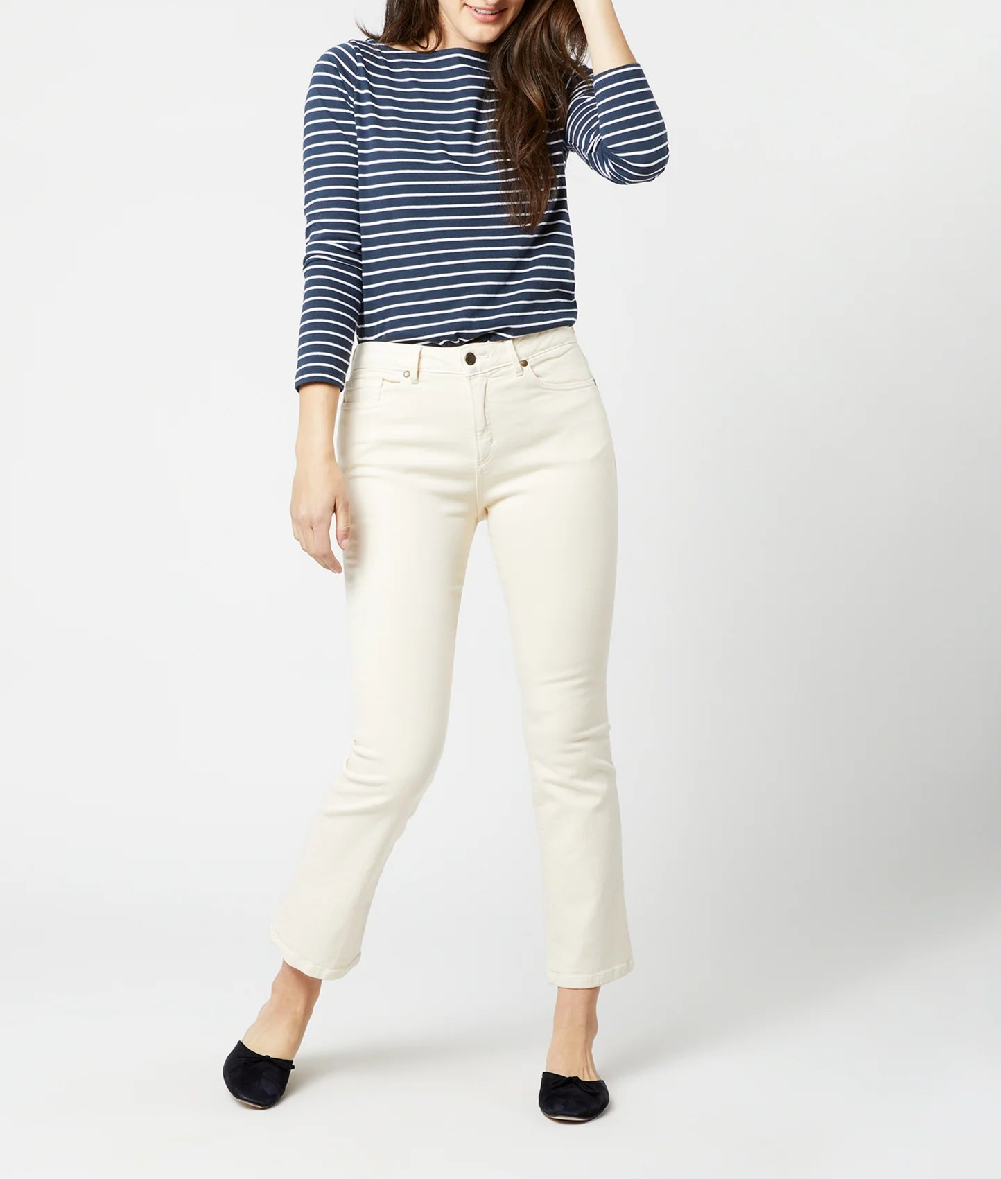 Flare Cropped 5-Pocket Jean Natural Stretch Denim