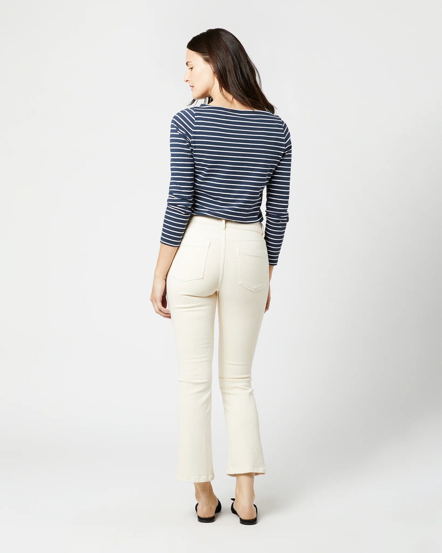 Flare Cropped 5-Pocket Jean Natural Stretch Denim