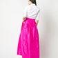 Pleated Wrap Skirt Magenta Silk Shantung